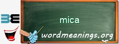 WordMeaning blackboard for mica